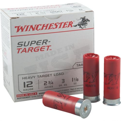 Winchester Super Target Heavy 12 Gauge  Ammo 2.75\ 1 1/8 oz #8 Shot  1200fps 25rd box