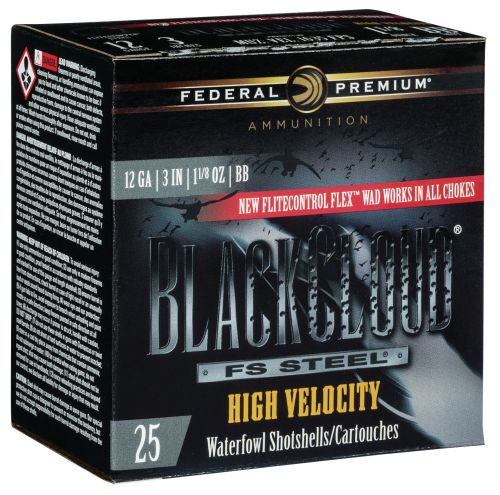 Federal Black Cloud FS Steel High Velocity 12 Gauge 3 1 1/8 oz BB Shot 25 Bx/ 10 Cs