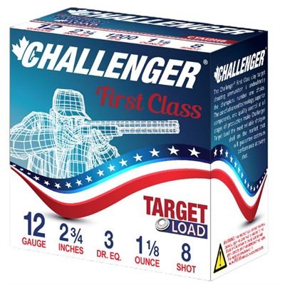 Challenger Target Load 12 GA 2 3/4dr. 1oz. #8 250 round case