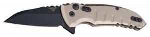 Hogue X1 Microflip 2.75" CPM154 Stainless Steel Black Wharncliffe 6061-T6 Anodized Aluminum Flat Dark Earth - 24167