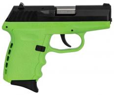 SCCY Industries CPX-2 Carbon 9mm 3.10" 10+1 Black Stainless Steel Slide Lime Polymer Grip No Manual Safety - CPX2CBLG