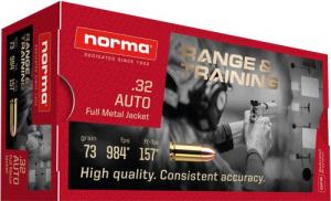Main product image for Norma Ammunition (RUAG) Range and Training 32 ACP 73 gr Full Metal Jacket  50rd box