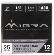 Migra Ammunitions M12S136P Combinational Weekender 12 Gauge 3" 1 1/4 oz 1,3 Shot/25 Per Box/6 Cs - 1072