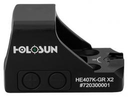 Holosun HE407K-GR X2 1x Green 6 MOA Dot Reflex Sight - HE407K-GR-X2