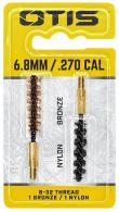 Otis Bore Brush Set 6.8mm/7mm/270 Cal 8-32 Thread 2" Long Bronze/Nylon Brush 2 Per Pkg - FG327NB