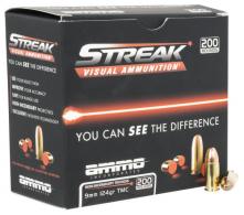 Ammo Inc 9124TMCSTRKRED200 Streak Visual (RED) 9mm Luger 124 gr Total Metal Case (TMC) 200 Per Box/5 Cs - 1152