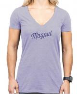 Magpul  Rover Script Women's Orchid Heather Cotton/Polyester Short Sleeve Small - MAG1336-530-S