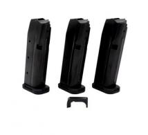 Shield Arms S15 Gen 3 Magazine, 15rd, Black Nitride, 3-Pack w Steel Mag Catch, For Glock 43X/48