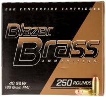 CCI Blazer 40 S&W 180 GR Full Metal Jacket Flat Nose 250 Bx/ 4 Cs - 52201