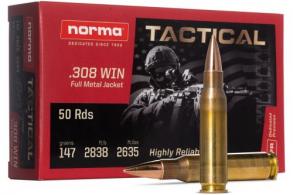 Norma Tactical .308 Winchester 147gr FMJ 50rd box - 2422027