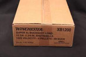 Winchester Super-X Buckshot 12ga 2-3/4" 00-buck 250rd case - xb1200