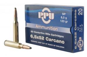 PPU Rifle 6.5x52mm Carcano 123 gr Soft Point  20rd box - PP6CS