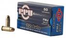 PPU Handgun 32 ACP 71 gr Full Metal Jacket (FMJ) 50 Bx/ 20 Cs