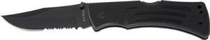 Ka-Bar 3063 Mule 3.94" Folding Clip Point Part Serrated 420 Stainless Steel Blade G10 Black Handle - 3063