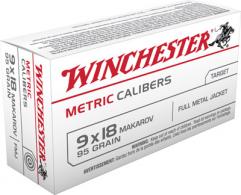 Winchester 9X18MM Makarov Metric 95 Grain Full Metal Jacket - MC918M