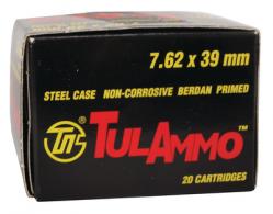TulAmmo 7.62x39mm 122 Grain Full Metal Jacket Lead Core 1000 Rou - UL076201