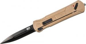 Smith & Wesson Knives M&P 3.50" OTF Spear Point Plain Black Oxide AUS-8A SS Blade 5.16" Flat Dark Earth Aluminum Handl - 1092050