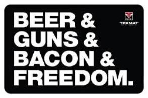 TEKMAT MAT BEER/GUNS/BACON & FREEDOM - TEK-R17-BGBF