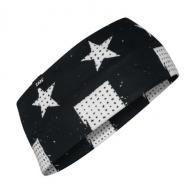 ZANheadgear Headband Sportflex UPF50+ Series Black and White Flag - HBL091