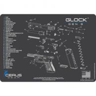 HANDGUN 12X17 3mm PROMAT FOR GLOCK GEN 3 SCHEMATIC CHAR GRAY