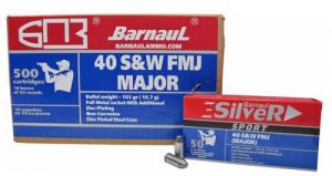 BARNAUL 40 S&W 165gr FMJ IPSC Zinc 500Rd - BRN 40SW ZN FMJ165 I