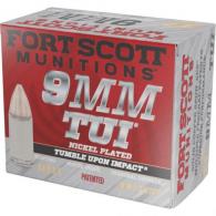 Fort Scott Munition Nickel Plated Pistol Ammo 9mm 115 gr. TUI 20 rd. - 9MM-115-SCVNIC