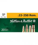 Sellier & Bellot  22-250 Remington Ammo  55gr Soft Point 20rd box - SB22250B