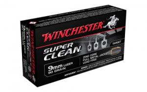 Winchester Ammo W9MMLF Super Clean 9mm 90 GR Full Metal Jacket 50 Bx/ 10 - 12