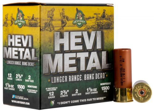 HEVI-Shot 38702 Hevi-Metal Longer Range 12 Gauge 2.75 1 1/8 oz 2 Shot 25 Bx/ 10 Cs