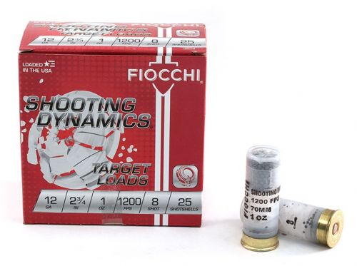 Fiocchi Shooting Dynamics Target Load 12 GA 2.75 1oz #8 25rd  1170FPSBox
