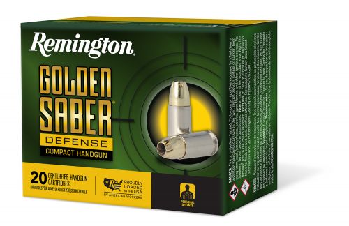 Remington Ammunition Golden Saber Defense .380 ACP 102 gr Brass Jacket Hollow Point (BJHP) 20 Bx/ 25 Cs for Compact Handgun
