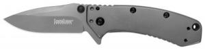Kershaw Cryo 2.75" Drop Point Plain TiCN 8Cr13MoV SS TiCN Gray Stainless Steel Handle Folding - 1555TI