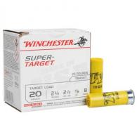 Winchester  Super Target Heavy 20 Gauge Ammo 2.75" 7/8 oz #8 Shot 25rd box
