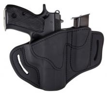1791 Gunleather BH2.1M1.2 Stealth Black Leather OWB For Glock 19,23,25-30/HK40c/S&W MP9, MP40 Right Hand - BH21M12SBLR
