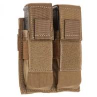 TACSHIELD (MILITARY PROD) Universal Double Pistol Mag Pouch Coyote 1000D Nylon - T3602CY