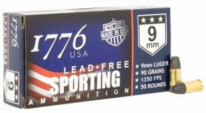 1776 USA 1776009090 Lead Free Sporting 9mm Luger 90 gr Lead Free Ball 50 Per Box/20 Cs - 1161