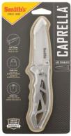 Smiths Products Caprella 2.95" Folding Drop Point Part Serrated Bead Blasted 400 SS Blade/Silver Skeletonized Stainless St - 51009