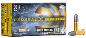 Federal .22 LR  40 Grain 50/box Gold Medal HV Solid - 719