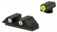 Night Fision GLK003007YGW OEM Replacement Perfect Dot Night Sight Set Square Tritium Green with Yellow Outline Front, Green with - GLK003007YGW