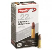 Aguila Interceptor Hollow Point 22 Long Rifle Ammo 50 Round Box