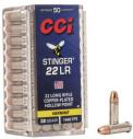 Main product image for CCI Stinger Copper Plated Hollow Point 22 Long Rifle Ammo 50 Round Box