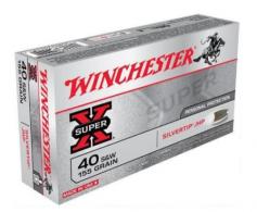 Winchester 40 Smith & Wesson 155 Grain Silvertip Hollow Poin - X40SWSTHP