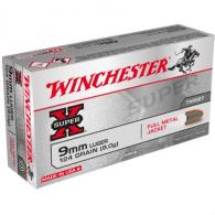 Main product image for Winchester Super-X 9mm Ammo 124gr FMJ 50rd box