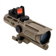NcSTAR Ultimate Sighting System Gen 3 3-9x 40mm with Red Dot/P4 Sniper Sight Tan Rifle Scope - VSTP3940GDV3T
