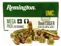 Remington UMC Bulk Pistol Ammo 9mm 115 gr. FMJ 500 rd. Loose Pack - 23659