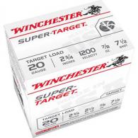 Winchester Super Target 20 GA 2-3/4" Ammo 7/8oz 25 Rounds Box - TRGT207