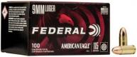 Federal American Eagle Full Metal Jacket 9mm Ammo 100 Round Box