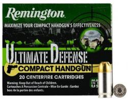 Remington Ultimate Defense Jacketed Hollow Point 380 ACP Ammo 102 gr 20 Round Box - CHD380BN