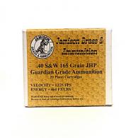 Jamison Guardian Grade 40 Smith & Wesson 165 GR Jacketed Hollow Poin - 40SW165GRD